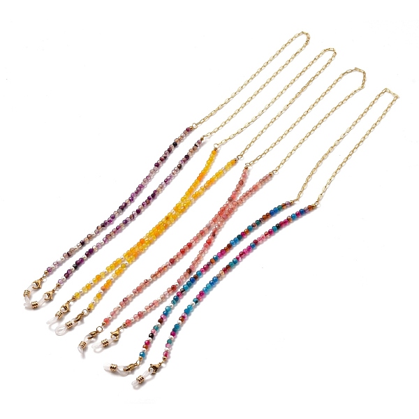 

PandaHall Eyeglasses Chains, Neck Strap for Eyeglasses, with Natural Agate Beads & Pearl Beads, Brass Paperclip Chains, 304 Stainless Steel..., Multicolor