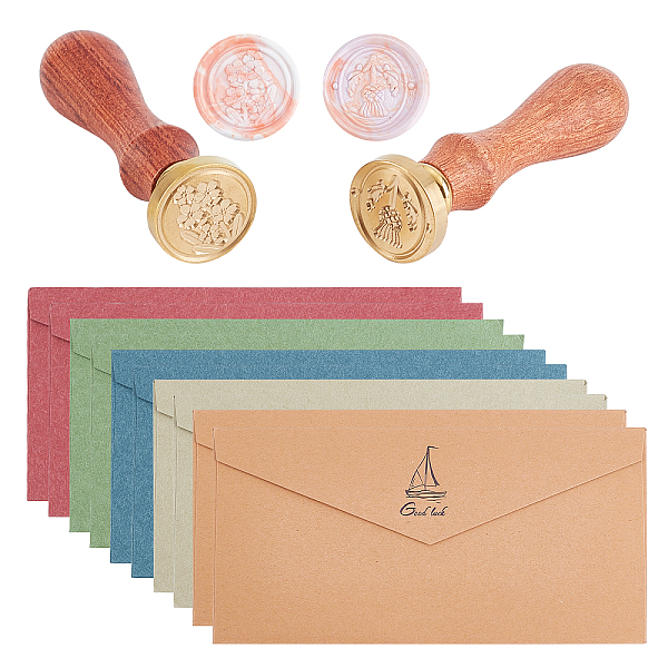 PandaHall CRASPIRE DIY Scrapbook Making Kits, Including Brass Wax Seal Stamp and Wood Handle, Gold Foil Western Style Paper Envelope, Mixed... PandaHall CRASPIRE DIY Scrapbook Making Kits, Including Brass Wax Seal Stamp and Wood Handle, Gold Foil Western Style Paper Envelope, Mixed...
