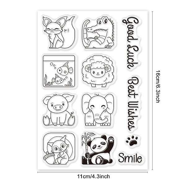 

PandaHall PVC Plastic Stamps, for DIY Scrapbooking, Photo Album Decorative, Cards Making, Stamp Sheets, Animal Pattern, 16x11x0.3cm Plastic...
