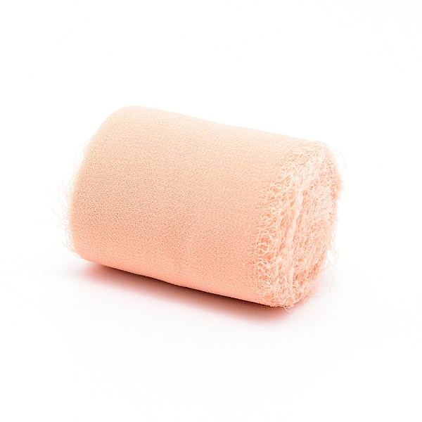 

PandaHall Polyester Ribbon, Fringe Chiffon Silk-Like Ribbon, for Wedding Invitations, Bouquets, Gift Wrapping , PeachPuff, 2 inch(50mm)..., Brown