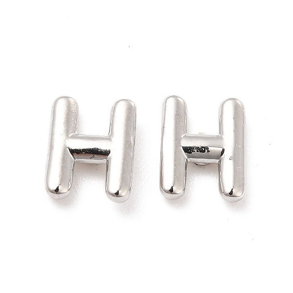 

PandaHall Brass Hollow Out Initial Letter Stud Earrings for Women, Platinum, Lead Free & Cadmium Free, Letter.H, 7x5.5x1.5mm, Pin: 0.8mm...