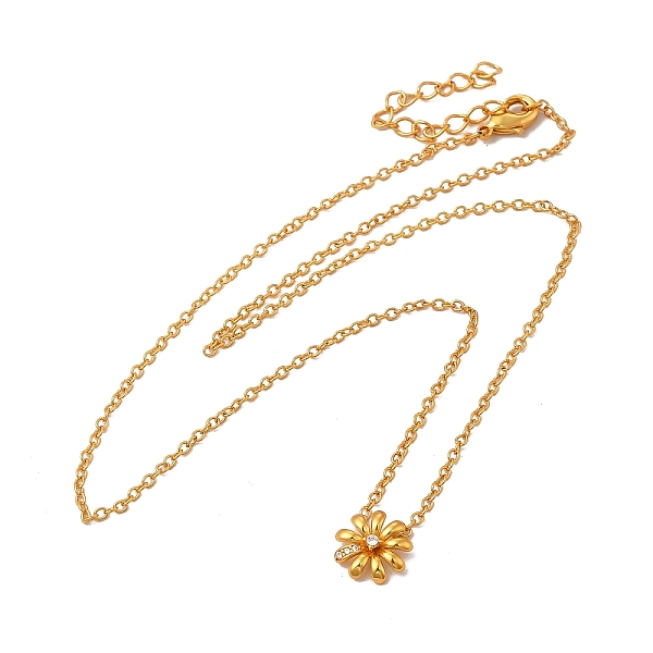 

PandaHall Rack Plating Brass Micro Pave Cubic Zirconia Flower Pendant Necklaces, Long-Lasting Plated Jewelry for Women, Cadmium Free & Lead...