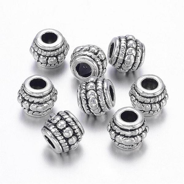 

PandaHall Tibetan Style Alloy Beads, Lead Free, Cadmium Free and Nickel Free, Barrel, Antique Silver, about 8mm in diameter, 6.5mm thick...