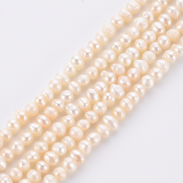 

PandaHall Natural Cultured Freshwater Pearl Beads Strands, Potato, Beige, 2.5~3mm, Hole: 0.5mm, about 168pcs/strand, 13.58 inch Pearl Potato..., Yellow