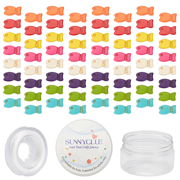 

PandaHall SUNNYCLUE DIY Fish Bead Stretch Bracelets Making Kits, Including 100pcs Dyed Synthetic Turquoise Beads, Elastic Thread, Mixed..., Multicolor