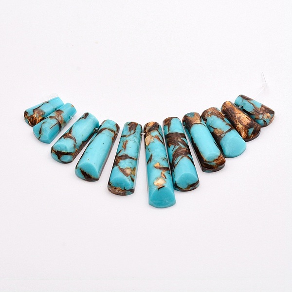 Assembled Bronzite and Synthetic Turquoise Beads Strands