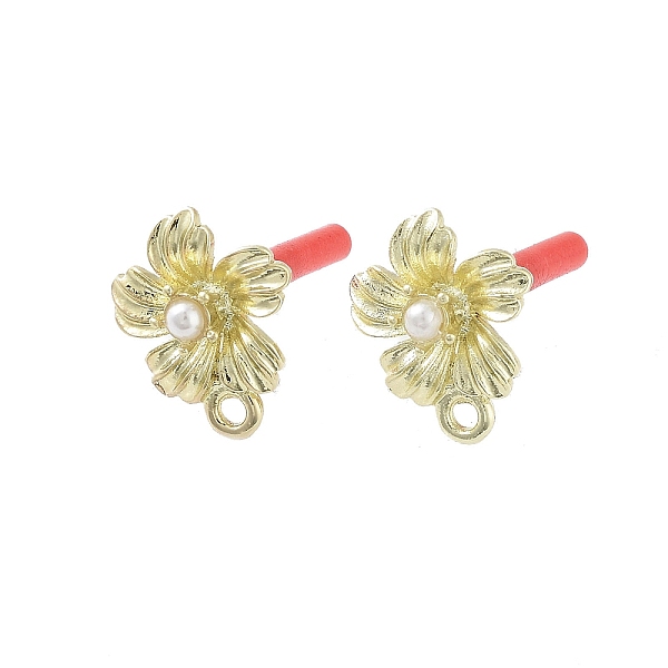 

PandaHall Rack Plating Golden Alloy with ABS Pearl Stud Earring Findings, with Loops and 304 Stainless Steel Pins, Cadmium Free & Nickel...