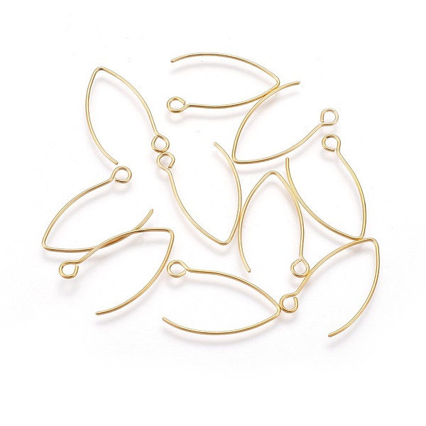 

PandaHall Ion Plating(IP) 304 Stainless Steel Earring Hooks, with Horizontal Loop, Golden, 25.5x15x0.8mm, Hole: 2mm, 20 Gauge, Pin: 0.8mm...