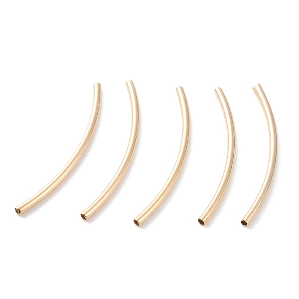 

PandaHall Brass Tube Beads, Long-Lasting Plated, Curved Beads, Tube, Real 24K Gold Plated, 30x1.5mm, Hole: 1mm Brass Tube