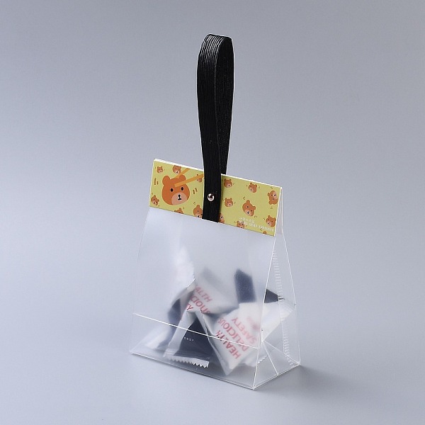 

PandaHall Plastic Transparent Gift Bag, Storage Bags, Self Seal Bag, Top Seal, Rectangle, with Cartoon Card and Sling, Hole and Nail, Yellow...