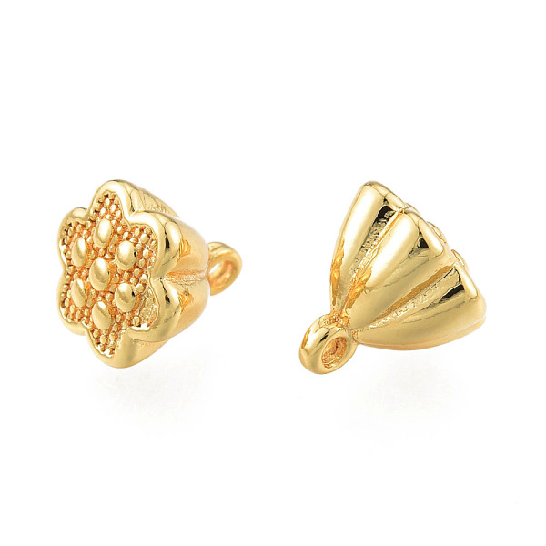 

PandaHall Brass Charms, Nickel Free, Seedpod of the Lotus, Real 18K Gold Plated, 8x8x8mm, Hole: 1.2mm Brass Others