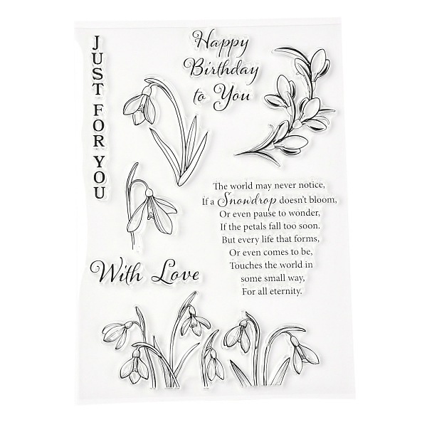

PandaHall Silicone Clear Stamps, for Card Making Decoration DIY Scrapbooking, Flower Pattern, 21x15x0.3cm Silicone Flower