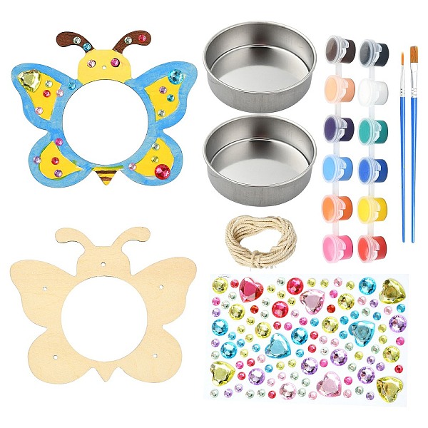 子供の工芸品のための未完成の木製の蝶の形のペットフィーダーキットをDIYします