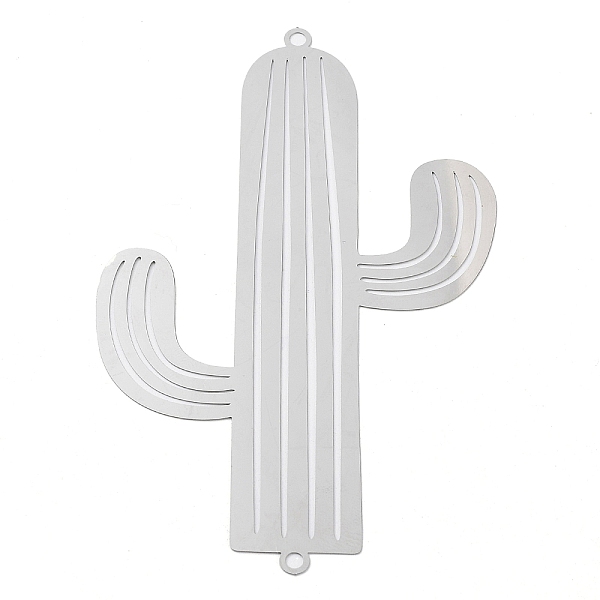 

PandaHall 201 Stainless Steel Connector Charms, Cactus Links, Etched Metal Embellishments, Stainless Steel Color, 97x65x0.3mm, Hole: 2.5mm...