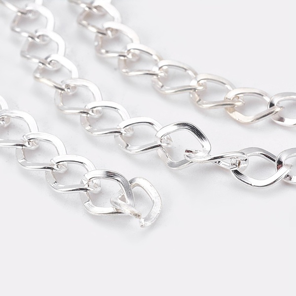 

PandaHall Iron Twisted Chains, Unwelded, with Spool, Rhombus, Silver Color Plated, 10.8x9x1.4mm, about 328.08 Feet(100m)/roll Iron