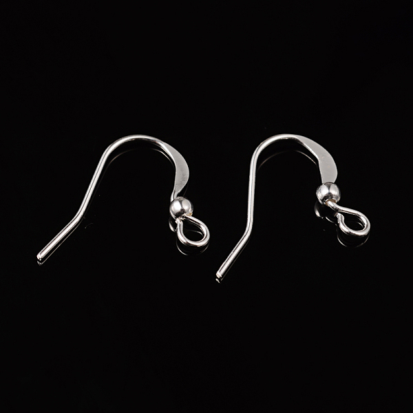 

PandaHall Silver Color Plated Brass Earring Hooks, with Bead Charms and Horizontal Loop, Lead Free, 15mm, Hole: 2mm Brass