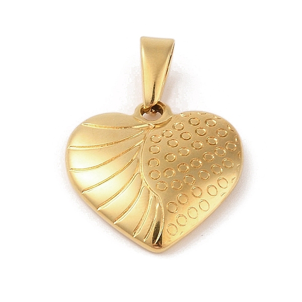 

PandaHall Vacuum Plating 304 Stainless Steel Pendants, Heart Charm, Golden, 25x25x4.5mm, Hole: 8.5x4.5mm 304 Stainless Steel Heart