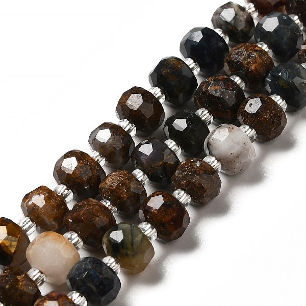 

PandaHall Natural Pietersite Beads Strands, with Seed Beads, Faceted, Rondelle, 8x6mm, Hole: 1.2~1.4mm, about 20~22pcs/strand, 7.09~7.48...
