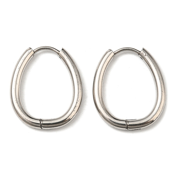 

PandaHall Stainless Steel Hoop Earrings, 304 Stainless Steel Needle with 201 Stainless Steel Ring, Teardrop, Stainless Steel Color...