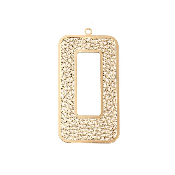 

PandaHall Rack Plating Brass Filigree Pendants, Long-Lasting Plated, Rectangle Charms, Light Gold, 43.5x22x0.3mm, Hole: 1.8mm Brass...