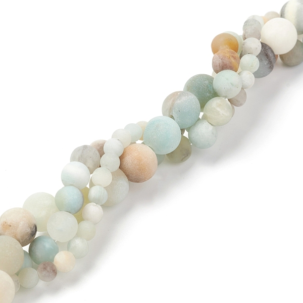 

PandaHall 3Strans 3 Sizes Natural Flower Amazonite Beads Strands, Frosted, Round, 1strand/size Flower Amazonite Round