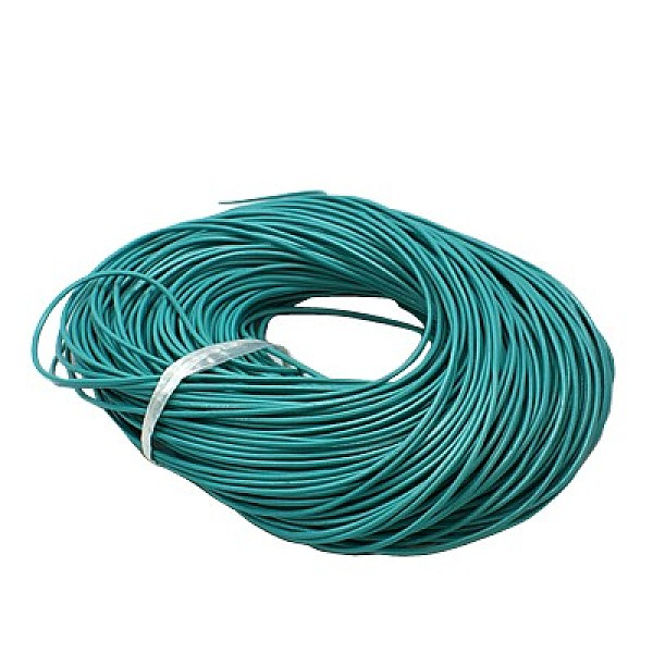 

PandaHall Cowhide Leather Cord, Leather Jewelry Cord, Jewelry DIY Making Material, Round, Dyed, Dark Turquoise, 2mm Cowhide Round Cyan