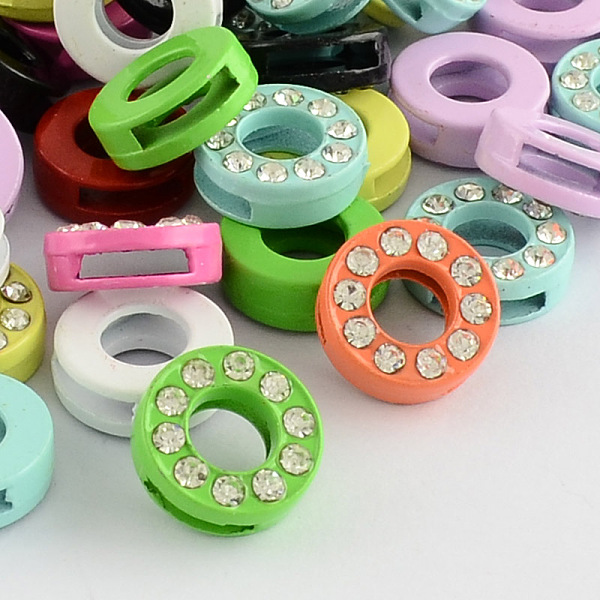 

PandaHall Mixed Color Zinc Alloy Grade A Rhinestone Letter Slide Charms, Letter.O, 12.5x4.5mm, Hole: 8x1.5mm Alloy+Rhinestone Letter O Clear