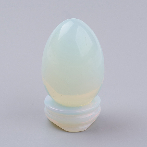 

PandaHall Opalite Display Decorations, with Base, Egg Shape Stone, 56mm, Egg: 47x30mm Opalite Egg