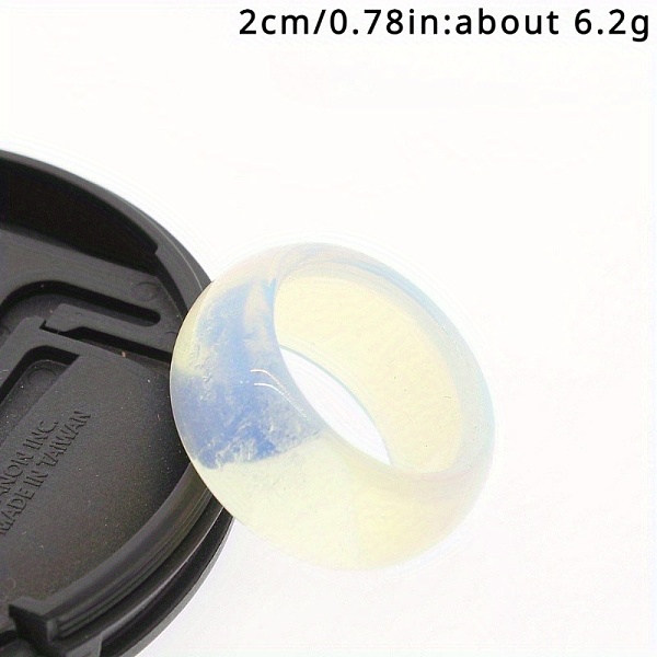 

PandaHall Opalite Plain Band Rings Opalite Flat