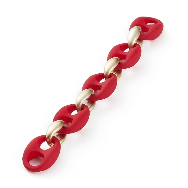 

PandaHall Handmade Spray Painted CCB Plastic & Rubberized Style Acrylic Coffee Bean Chains, Golden, Red, 33x22.5x10.5mm, 23x16x9mm, 39.37...