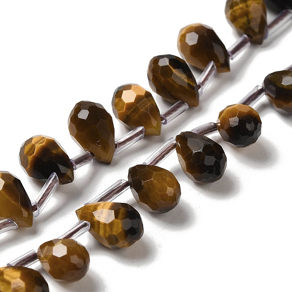 

PandaHall Natural Tiger Eye Beads Strands, Faceted, Top Drilled, Teardrop, 9~10.5x6~6.5mm, Hole: 0.7mm, about 45pcs/strand, 15.59~16.14''...