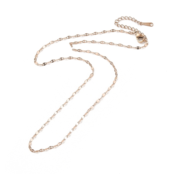 

PandaHall Ion Plating(IP) 304 Stainless Steel Dapped Chain Necklace for Men Women, Rose Gold, 15.51 inch(39.4cm) 304 Stainless Steel