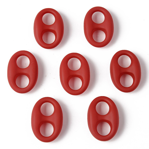 

PandaHall Rubberized Style Acrylic Links Connectors, Oval, Red, 32.5x22x10mm, Hole: 10x9.5mm Acrylic Oval Red