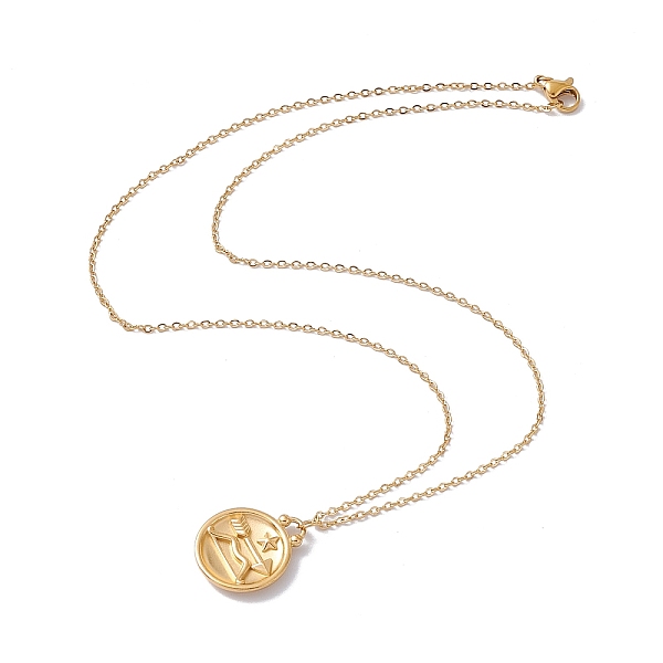 

PandaHall Ion Plating(IP) 304 Stainless Steel Pendant Necklace for Men Women, Constellation Theme, Golden, Sagittarius, 17.72 inch(45cm) 304...