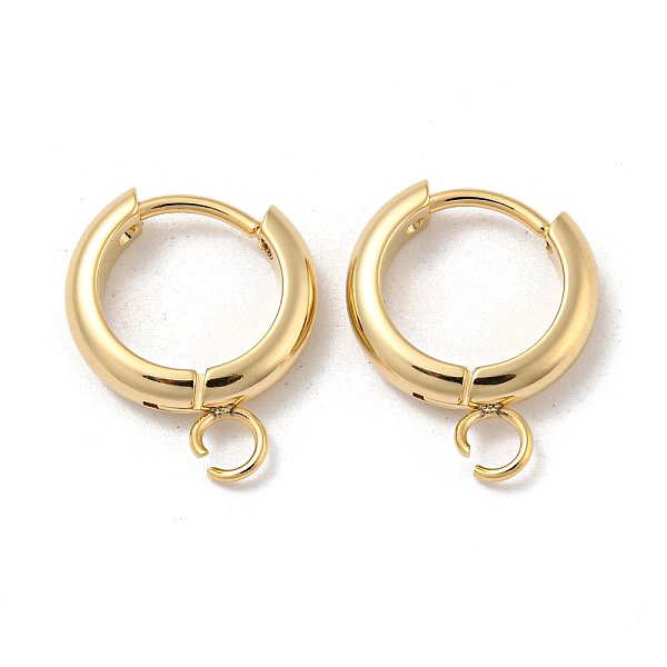 

PandaHall 201 Stainless Steel Huggie Hoop Earring Findings, with Horizontal Loop and 316 Surgical Stainless Steel Pin, Real 24K Gold Plated...