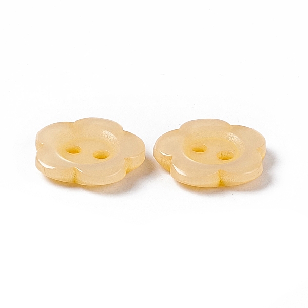

PandaHall Resin Buttons, Dyed, Flower, Yellow, 15x3mm, Hole: 1mm Resin Flower Yellow