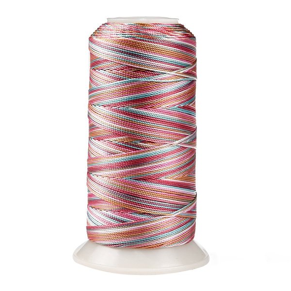 

PandaHall Segment Dyed Round Polyester Sewing Thread, for Hand & Machine Sewing, Tassel Embroidery, Pearl Pink, 12-Ply, 0.8mm, about...