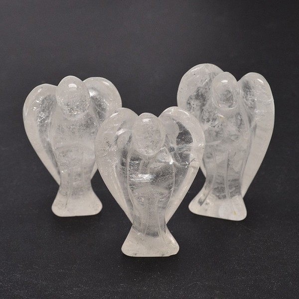 

PandaHall Natural Crystal Home Display Decorations, Angel Decor Healing Stones, Energy Reiki Gifts for Women Men, 38~40x27~28x13~14mm Quartz...