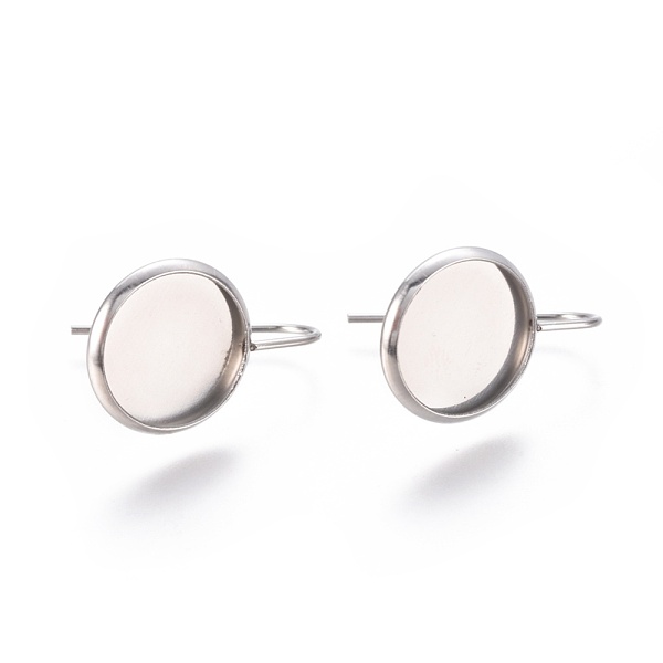 

PandaHall 304 Stainless Steel Earring Hooks, Cabochon Settings, Flat Round, Stainless Steel Color, Tray: 11.8mm, 22mm, 19 Gauge, Pin: 0.9mm...