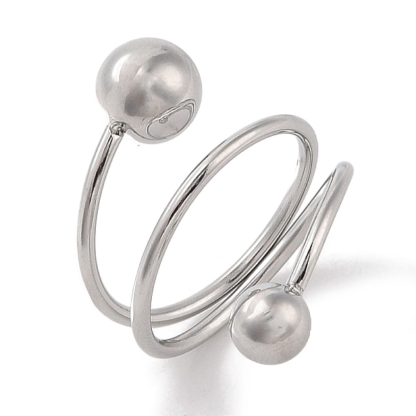 

PandaHall 304 Stainless Steel Wire Wrap Spiral Cuff Rings for Women, Stainless Steel Color, Inner Diameter: 17mm 304 Stainless Steel Round