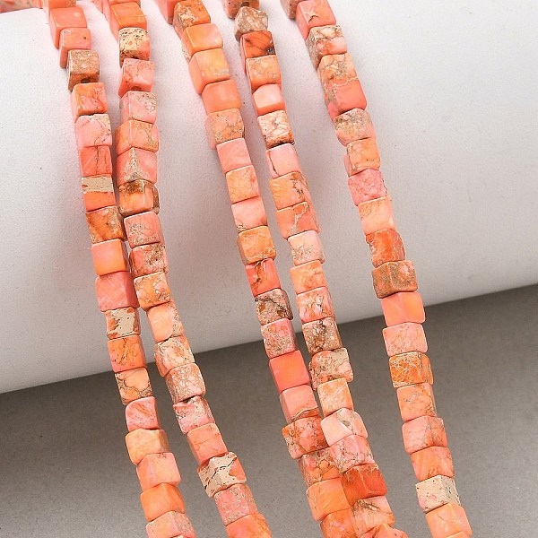 Brins de perles de jaspe impérial naturel