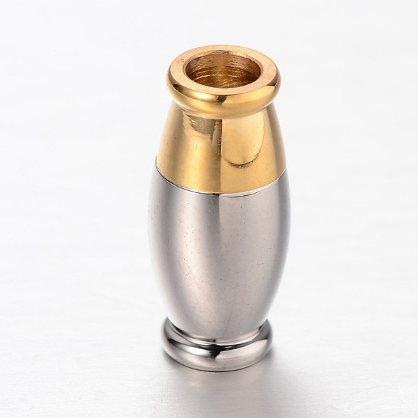 Barrel 304 Stainless Steel Magnetic Clasps With Glue-in Ends
