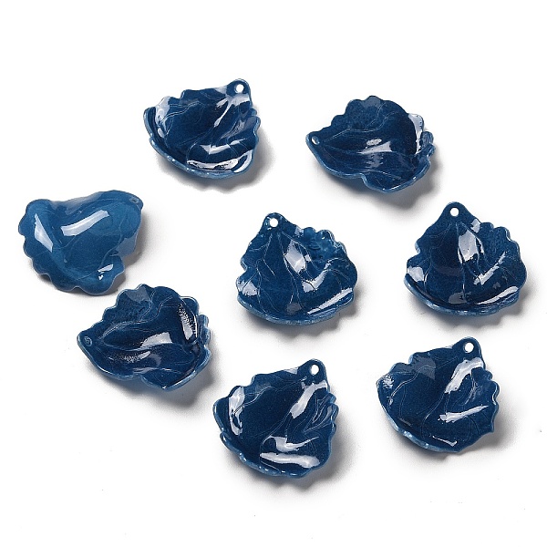 

PandaHall Acrylic Pendants, Leaf, Marine Blue, 25~26x23~24x4~6mm, Hole: 1~1.5mm Acrylic Leaf