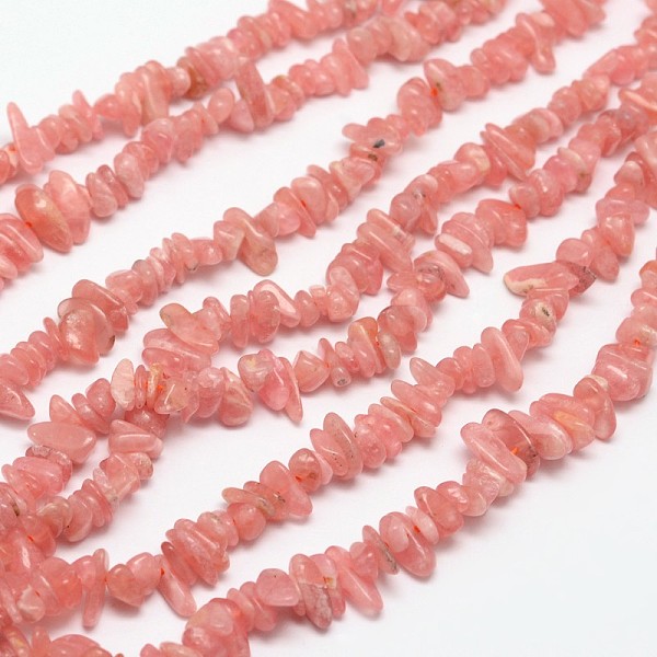 

PandaHall Chips Natural Rhodochrosite Beads Strands, 3~8x3~12x3~5mm, Hole: 1mm, about 16 inch Rhodochrosite Chip