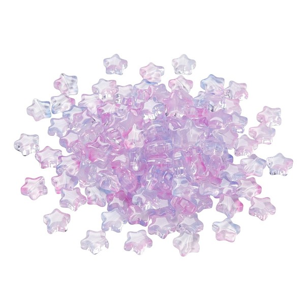 

PandaHall Transparent Glass Beads, Star, Violet, 8x8.5x4mm, Hole: 1mm, 30pcs/bag Glass Star Purple