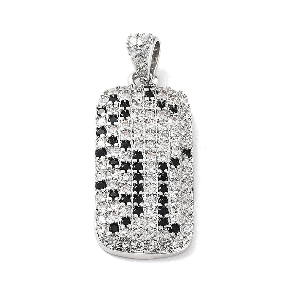 

PandaHall Rack Plating Brass Micro Pave Cubic Zirconia Pendants, Cadmium Free & Lead Free, Long-Lasting Plated, Rectangle, Platinum..., Black
