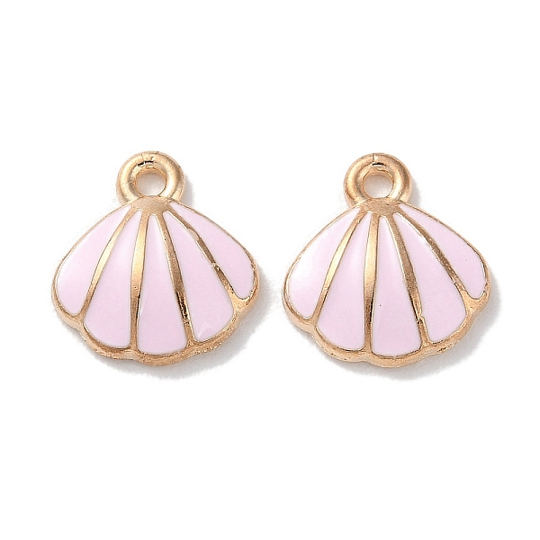 

PandaHall Alloy Enamel Pendants, Shell Shape, Lavender Blush, 11x10x2.5mm, Hole: 1.2mm Alloy Shell Shape