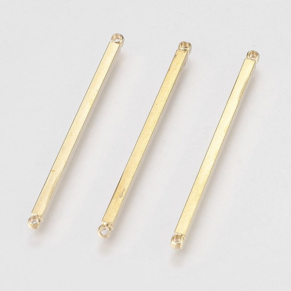 

PandaHall Brass Links, Bar, Golden, 40x2x2mm, Hole: 1mm Iron Others