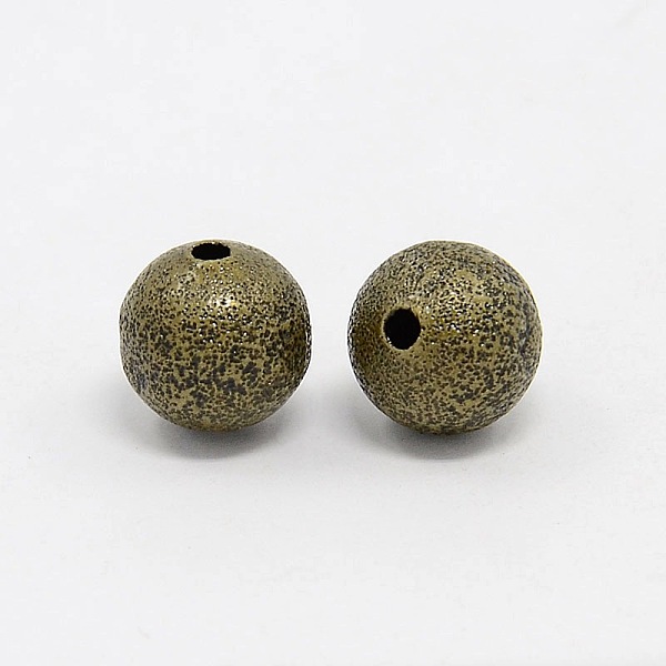 

PandaHall Round Brass Textured Beads, Mixed Color, 10mm, Hole: 2mm Brass Round