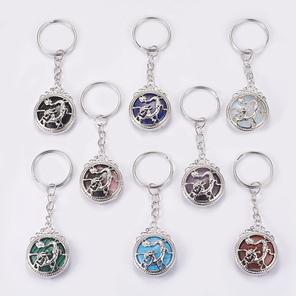 Natural & Synthetic Mixed Stone Keychain